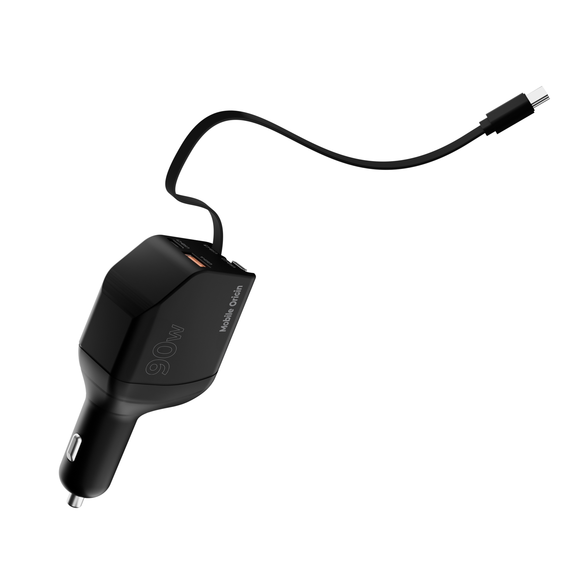 Mobile Origin CA22 90 W-os autós töltő USB-C és USB-A csatlakozóval, 2 db USB-C kábellel, fekete-9