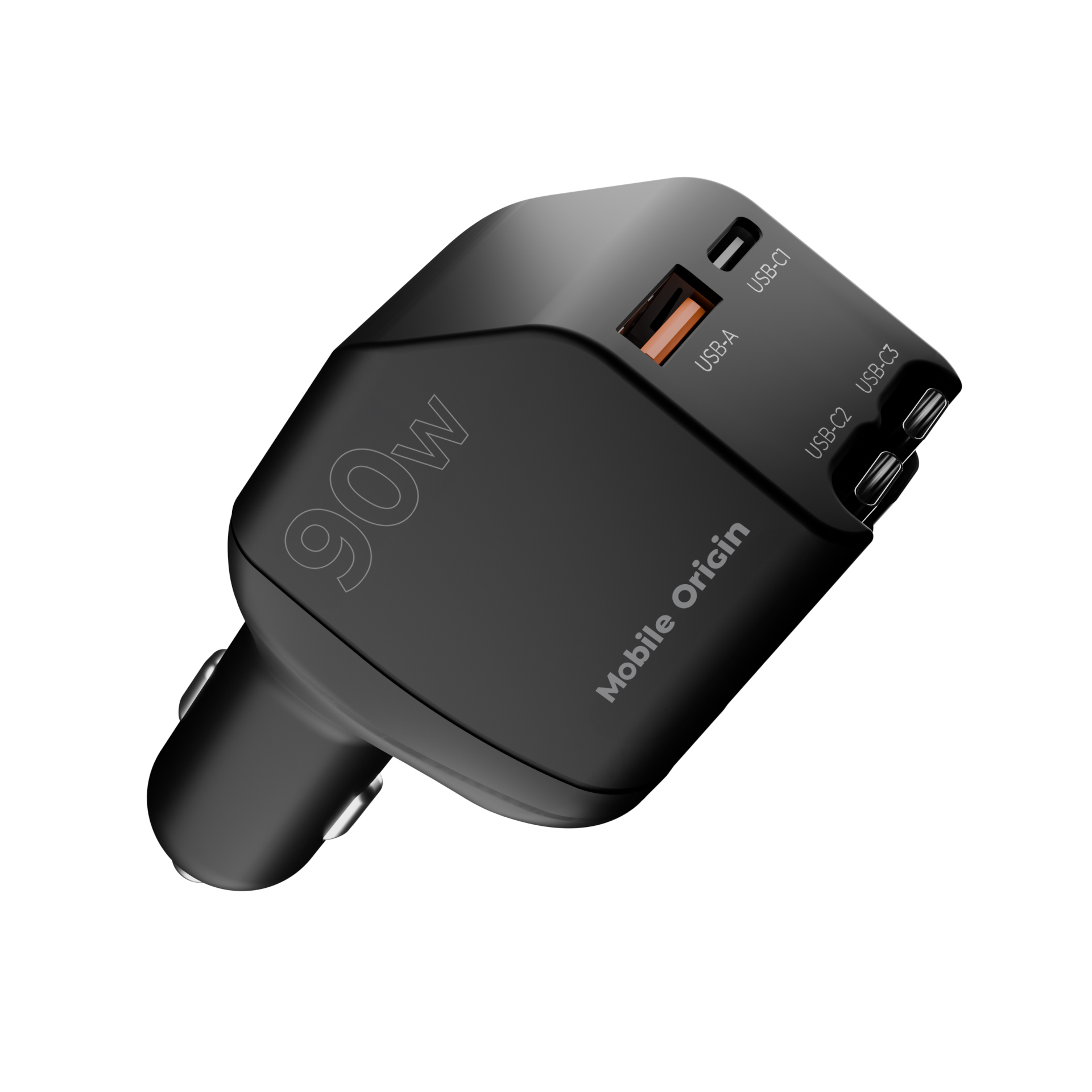 Mobile Origin CA22 90 W-os autós töltő USB-C és USB-A csatlakozóval, 2 db USB-C kábellel, fekete-8