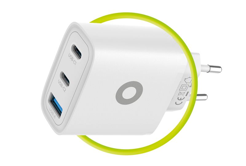Mobile Origin GaN 40W fali töltő MO13 fehér, 1 USB-A és 2 USB-C-3