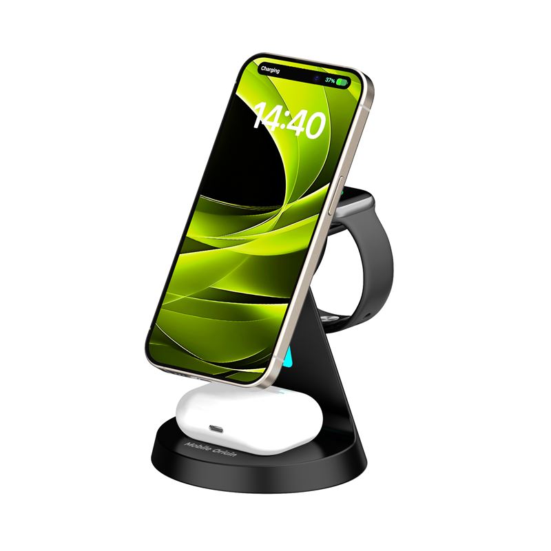 Mobile Origin 3in1 PW9 vezeték nélküli mágneses töltőállvány, fekete-17