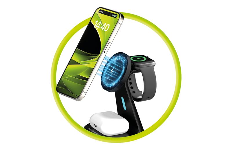 Mobile Origin 3in1 PW9 vezeték nélküli mágneses töltőállvány, fekete-5