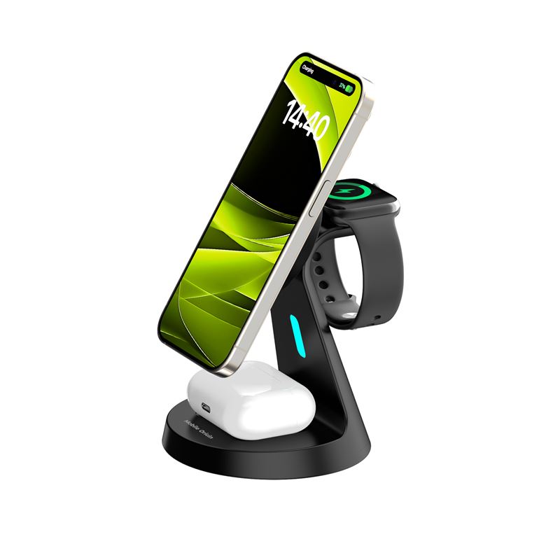 Mobile Origin 3in1 PW9 vezeték nélküli mágneses töltőállvány, fekete-3