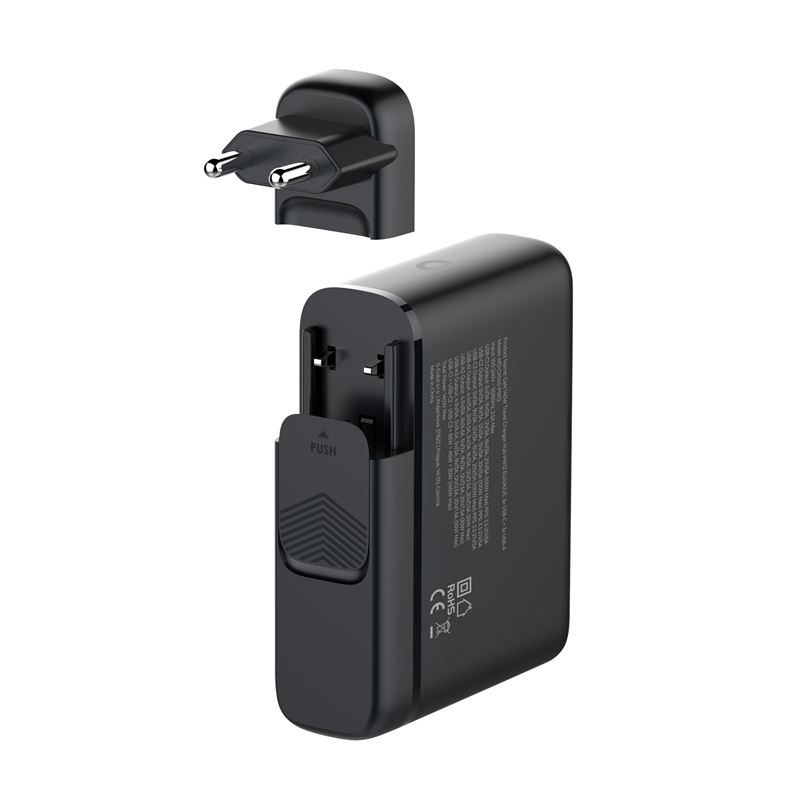Mobile Origin PW12 GaN 140W utazási töltőállomás EU/UK/US adapterekkel, 3x USB-C + 3x USB-A-7