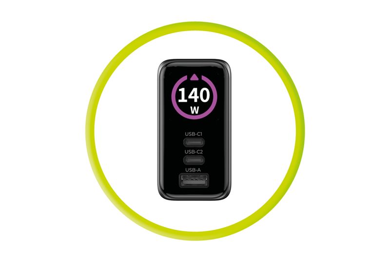 Mobile Origin PW21 140W GaN hálózati töltő kijelzővel, fekete-10