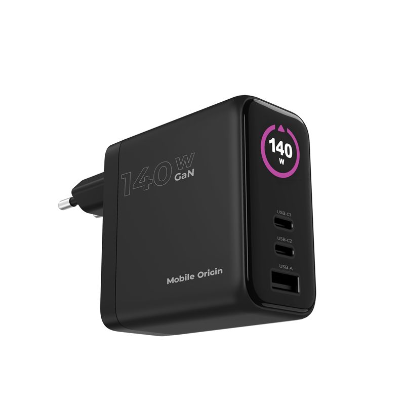 Mobile Origin PW21 140W GaN hálózati töltő kijelzővel, fekete-6