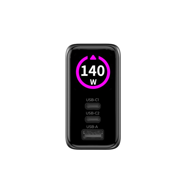 Mobile Origin PW21 140W GaN hálózati töltő kijelzővel, fekete-5