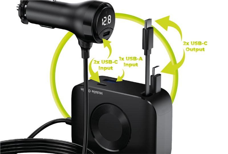 Mobile Origin CA23 75 W-os 5 az 1-ben autós töltő, fekete-9