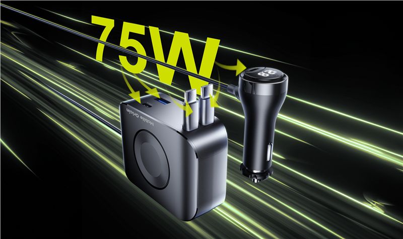 Mobile Origin CA23 75 W-os 5 az 1-ben autós töltő, fekete-4