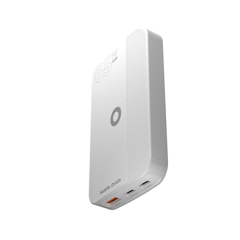 Mobile Origin 65 W GaN III Slim hálózati töltő 2× USB-C és USB-A csatlakozóval, fehér-13