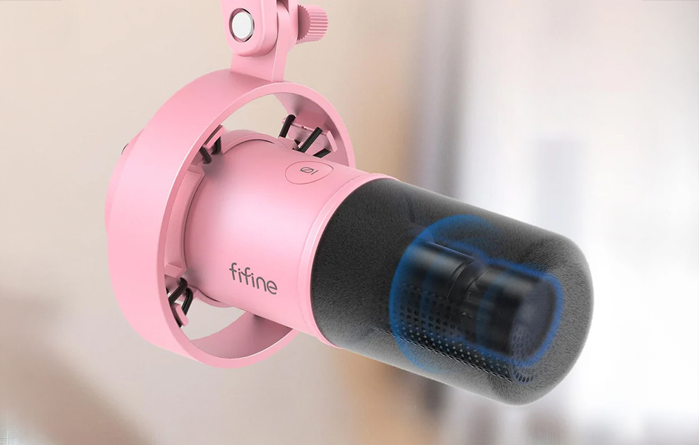 Fifine K688P dinamikus mikrofon, rózsaszín-5