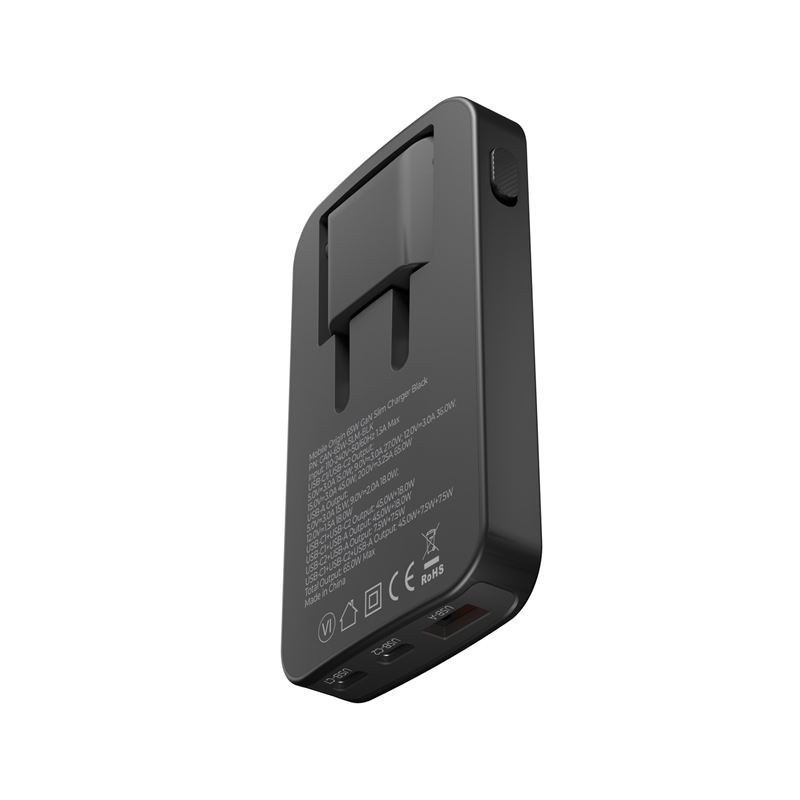Mobile Origin 65W GaN III Slim hálózati töltő 2× USB-C és USB-A csatlakozóval, fekete-16