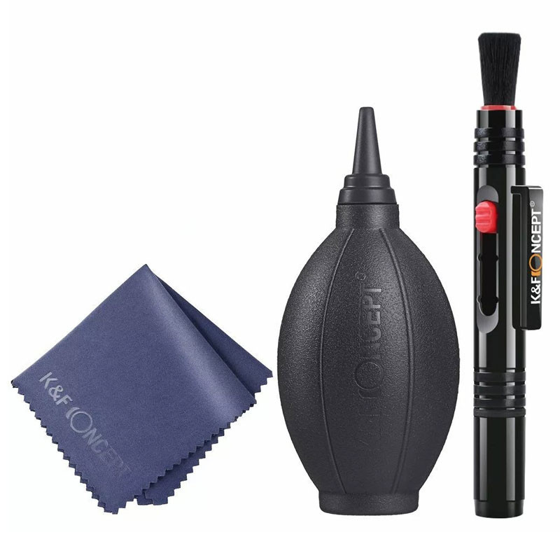 K&F Concept 3in1 Cleaning Kit - objektív tisztító + körtepumpa + mikroszálas kendő-0