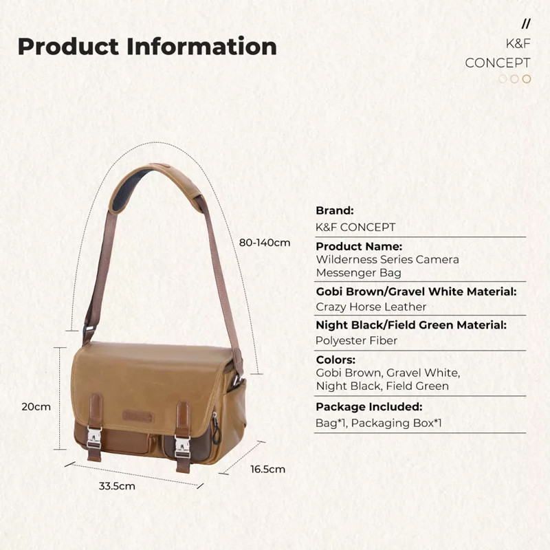 K&F Concept Urban Wander 11 10 literes sling táska (barna)-5