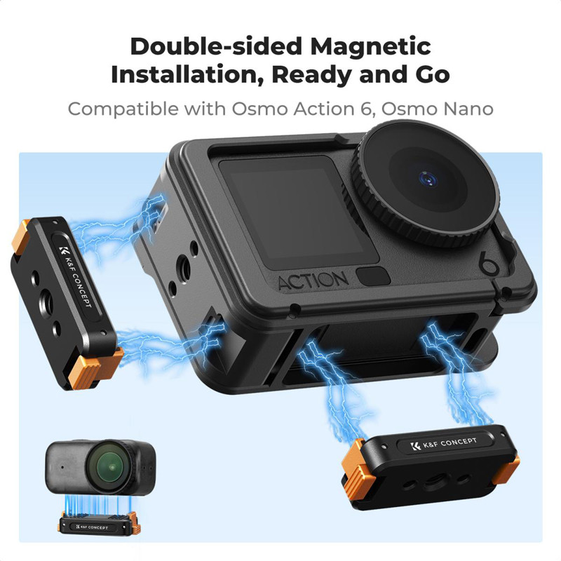 K&F Concept alumínium mágneses gyorskioldó DJI Osmo Action 6 kamerához-1