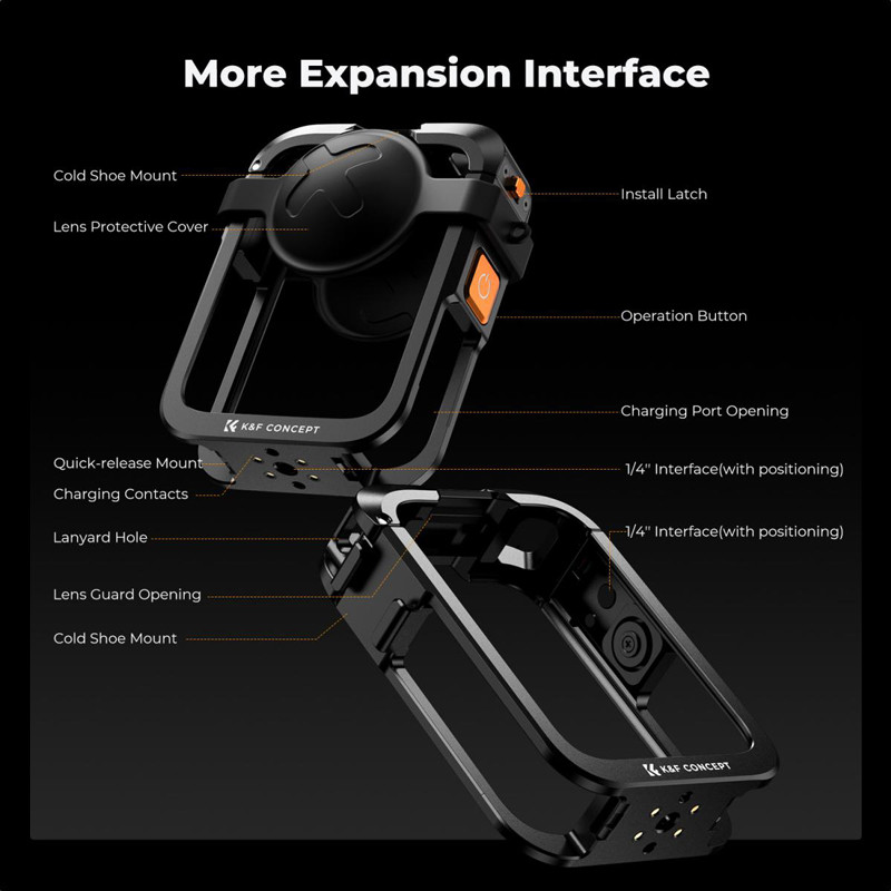 K&F Concept fém kamera cage DJI Osmo 360 kamerához-1
