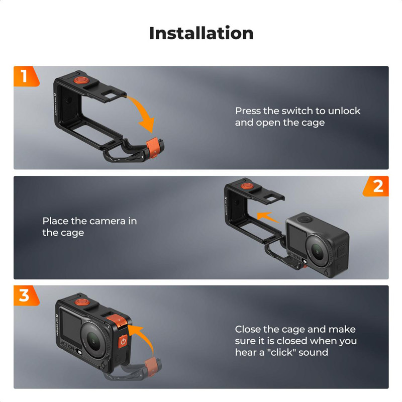 K&F Concept kamera cage DJI Osmo Action 6 kamerához-2