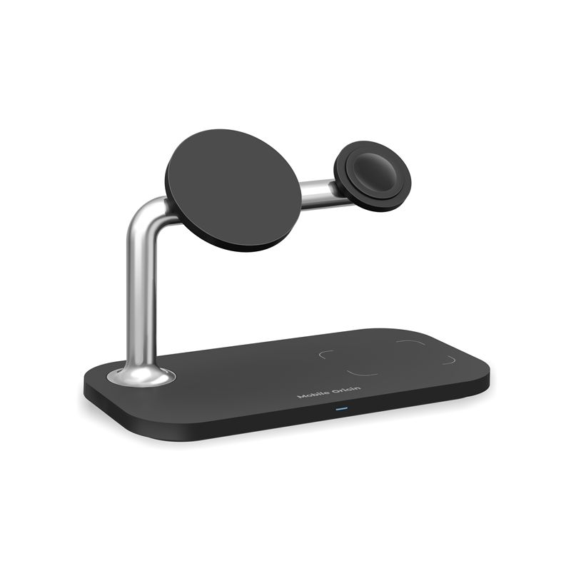 Mobile Origin MO1 3 az 1-ben mágneses vezeték nélküli töltő, fekete-4