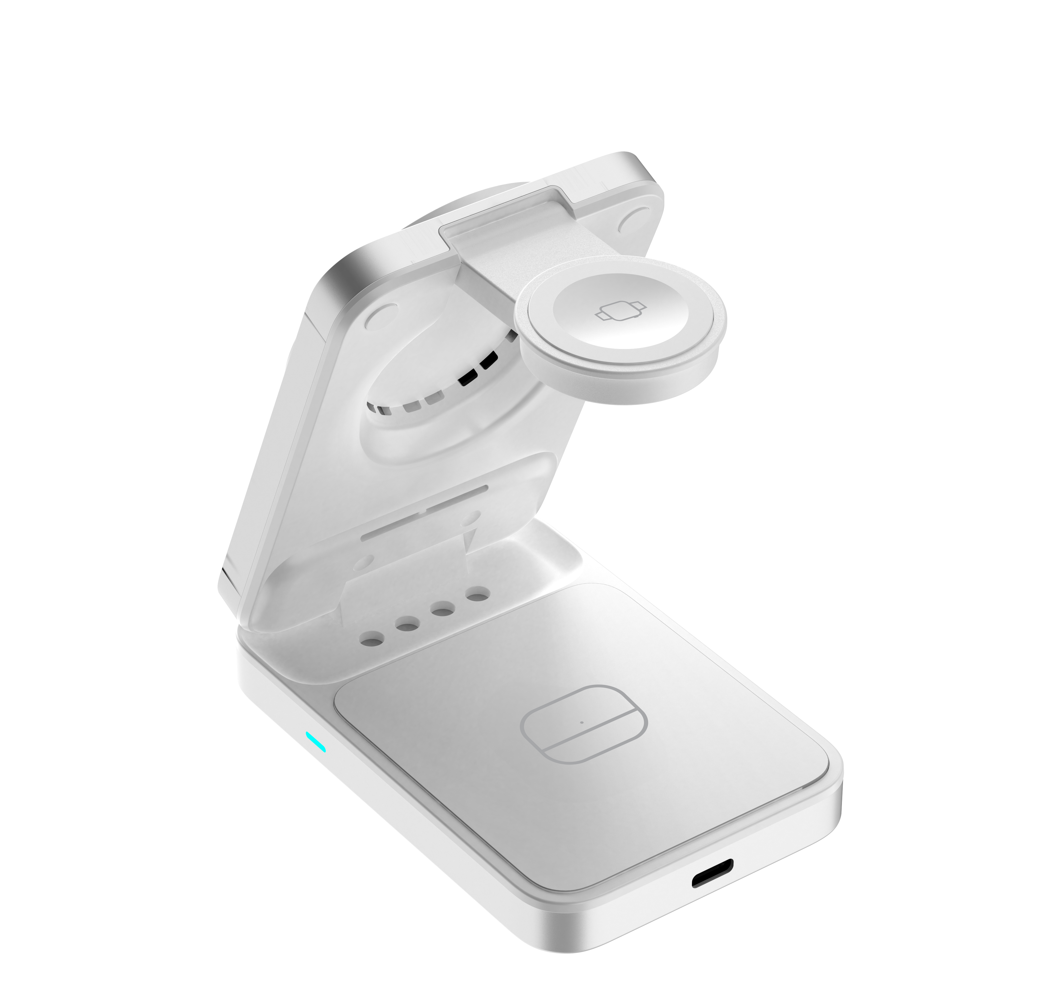 Mobile Origin PW35 összecsukható 3 az 1-ben Qi2 25 W-os töltőállvány, ezüst, MagSafe-kompatibilis-13
