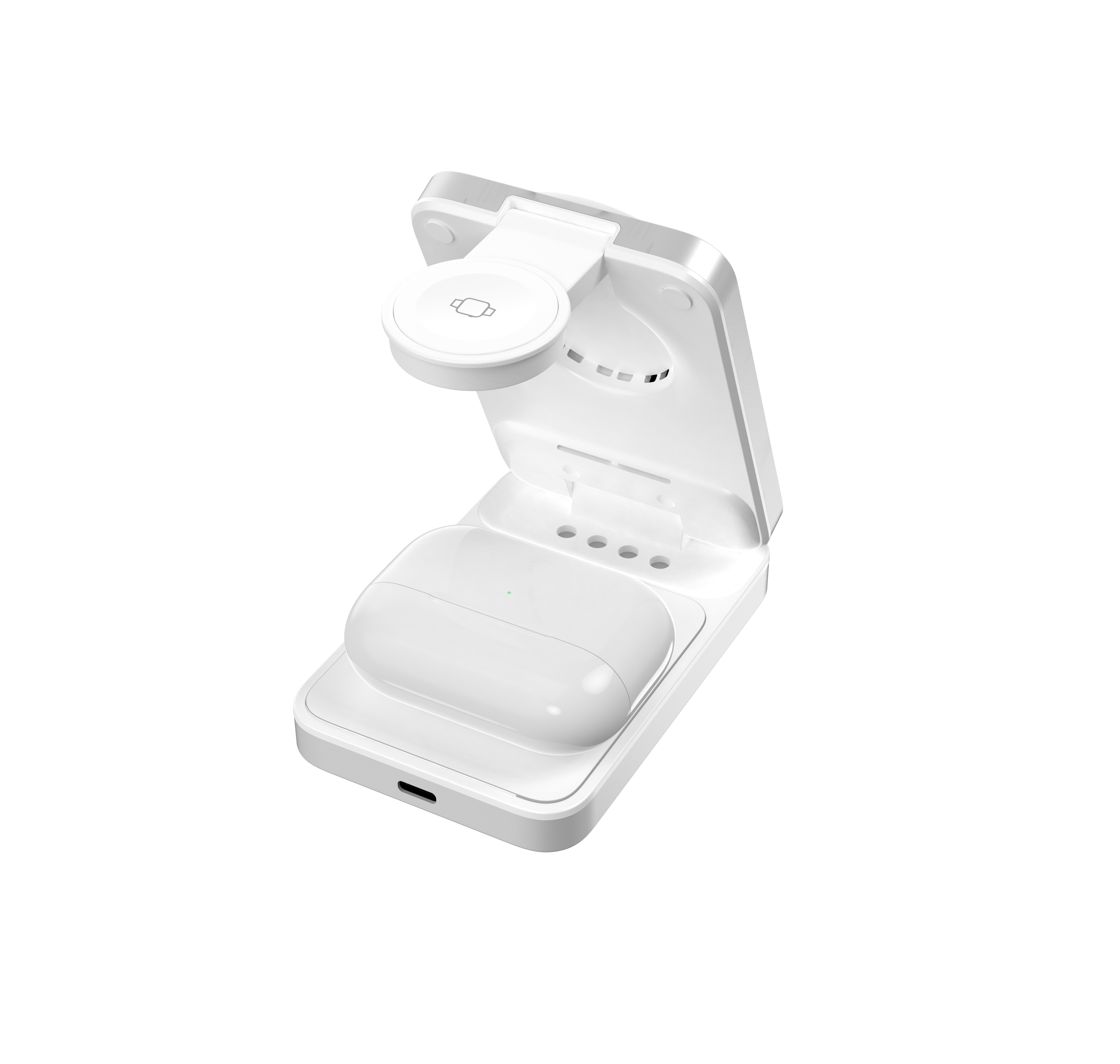 Mobile Origin PW35 összecsukható 3 az 1-ben Qi2 25 W-os töltőállvány, ezüst, MagSafe-kompatibilis-9
