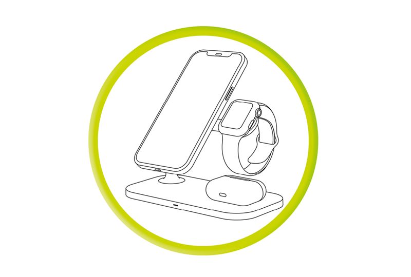 Mobile Origin MO1 3 az 1-ben mágneses vezeték nélküli töltő, fehér-8