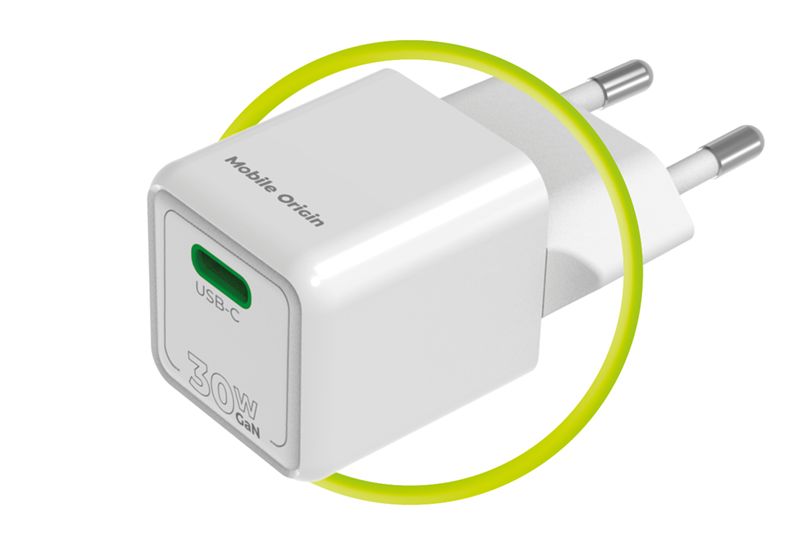 Mobile Origin PW23 30W-os mini USB-C hálózati töltő, fehér-9