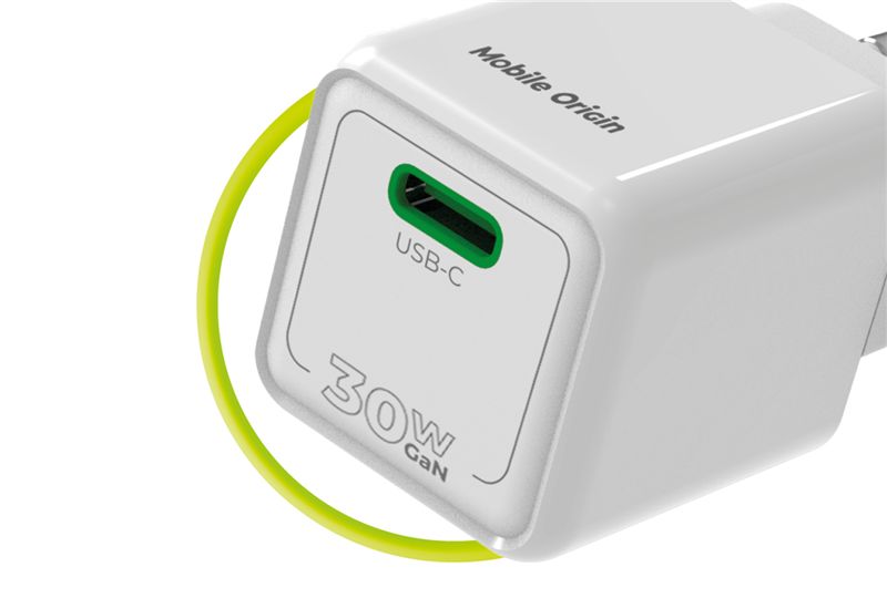 Mobile Origin PW23 30W-os mini USB-C hálózati töltő, fehér-1
