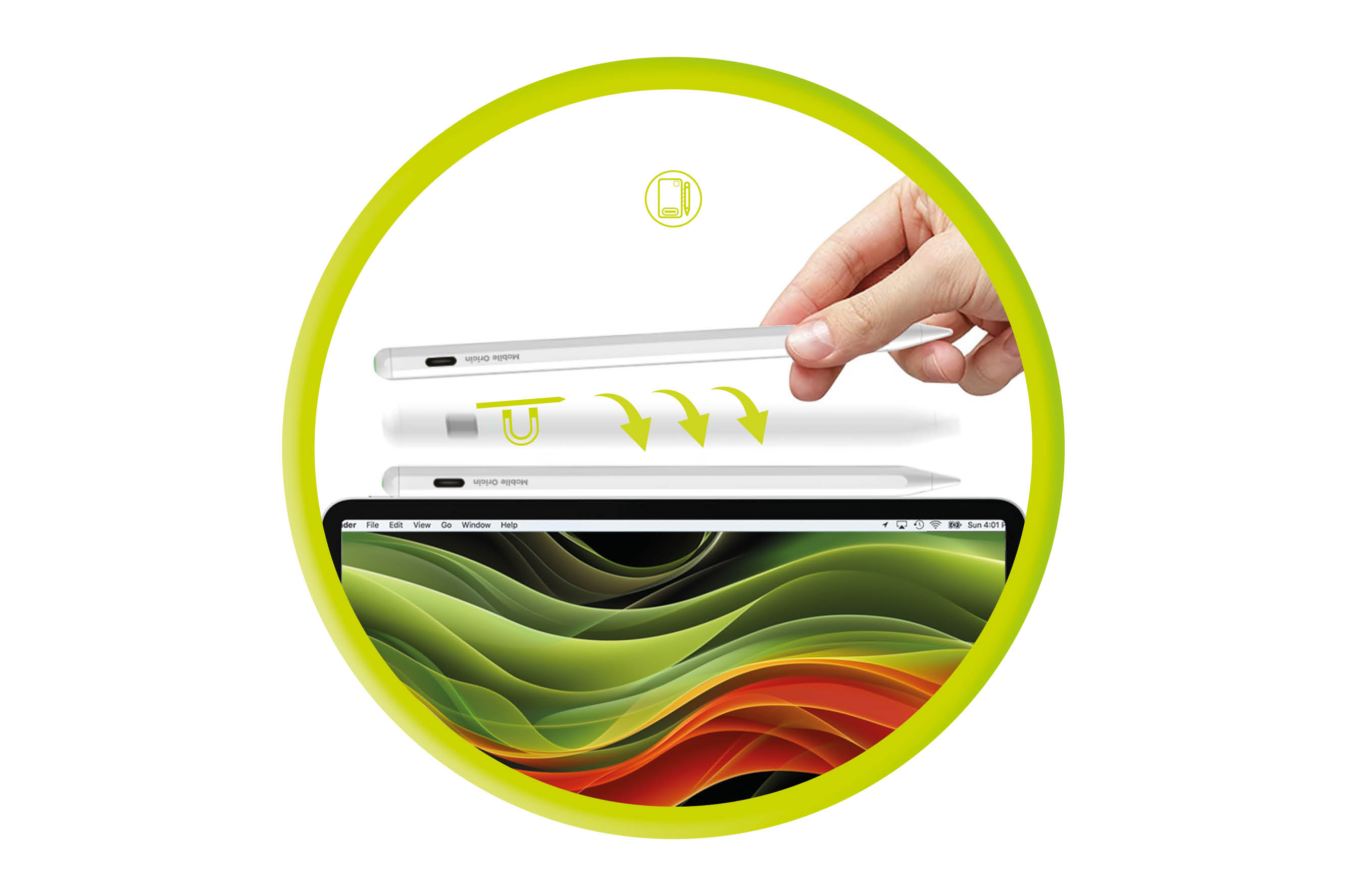 Mobile Origin PE2 mágneses érintőceruza fehér-3