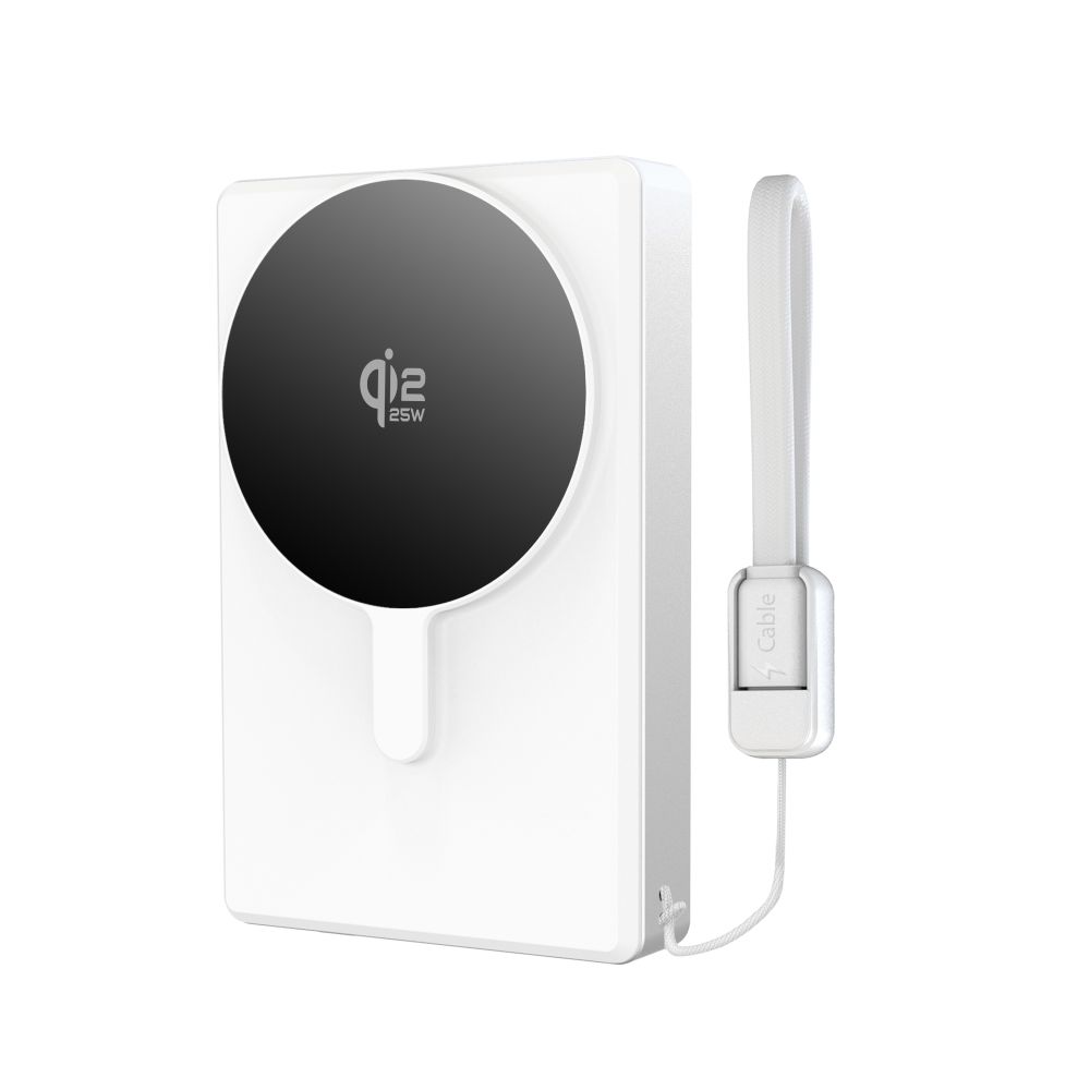 Tech-Protect PB40 LifeMag MagSafe külső akkumulátor 10000 mAh 25 W Qi2.2 fehér-ezüst-2