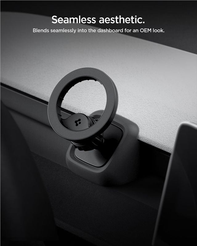 Spigen Tesla Airvent MagSafe TAM100 szellőzőrácsos telefontartó, fekete – Tesla Model 3 (2024–2026) / Model Y Juniper (2025–2026)-13
