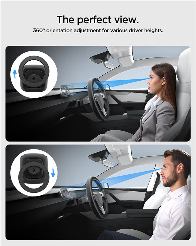 Spigen Tesla Airvent MagSafe TAM100 szellőzőrácsos telefontartó, fekete – Tesla Model 3 (2024–2026) / Model Y Juniper (2025–2026)-6