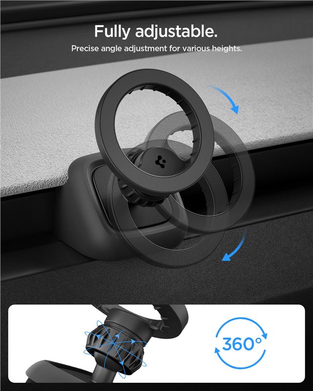 Spigen Tesla Airvent MagSafe TAM100 szellőzőrácsos telefontartó, fekete – Tesla Model 3 (2024–2026) / Model Y Juniper (2025–2026)-3