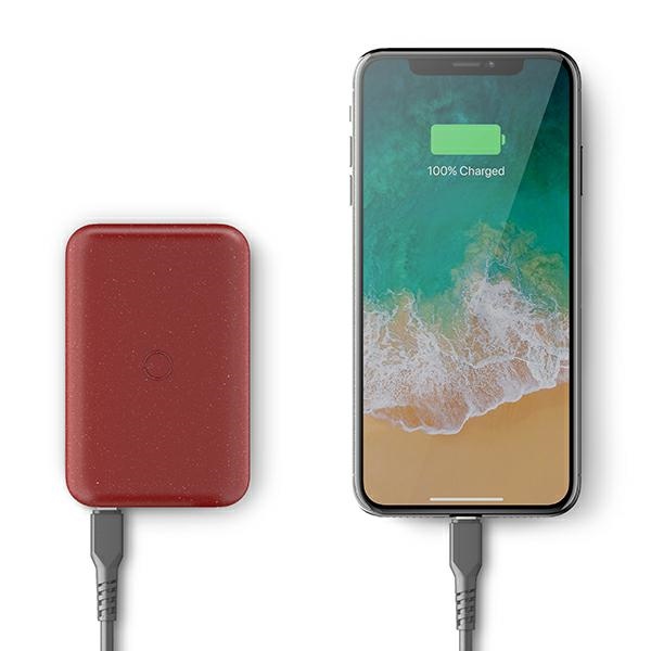 UNIQ Hyde Air 10000 mAh vezeték nélküli powerbank, bordó-3
