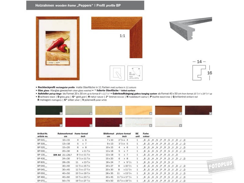 Walther Peppers fa képkeret 15x20 arany-1