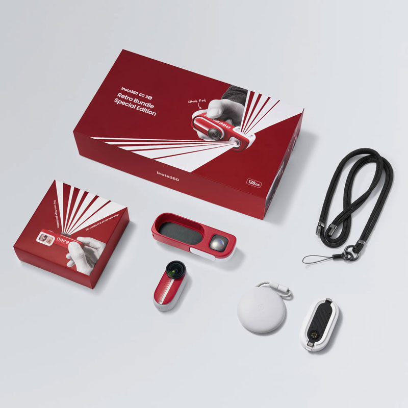 Insta360 GO 3S Retro Bundle Special Edition 128 GB akciókamera (Piros)-4