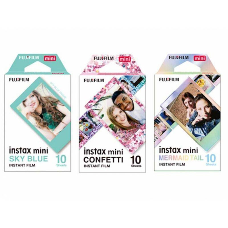 Fujifilm Instax Mini Glossy Deco Fotópapír (3x10 Lap) (confetti, mermaid, blue frame)-1