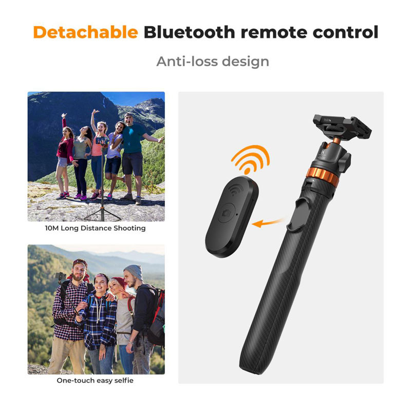 K&F Concept MS04 Állvány/Selfie bot telefonhoz + GoPro adapter (fekete)-2