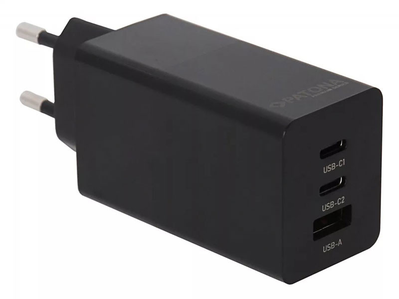 Patona Premium GaN PD65W töltő adapter 2xUSB-C 1xUSB-A 3.0 fekete-0