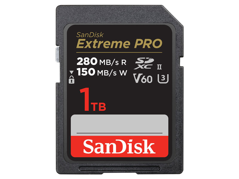 Sandisk 1 TB SDXC Extreme Pro memóriakártya 280/150 MB/s, UHS-II, V60, C10-0