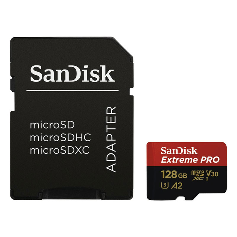 Sandisk Micro SDXC Extreme Pro Kártya 128GB, 170MB/s C10, V30, UHS-I, U3, A2-0