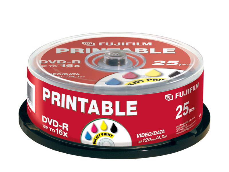 Fuji DVD-R 4.7GB 16X Inkjet, 25db-0