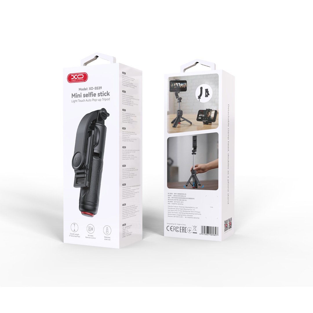 XO SS39 Bluetooth szelfibot és állvány fekete, 70 cm-4