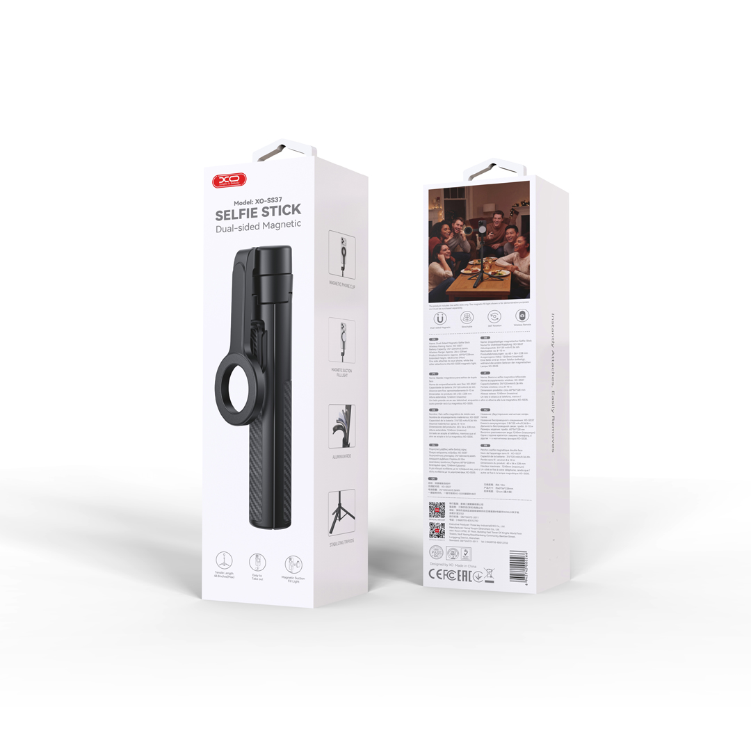 XO SS37 Bluetooth szelfibot és állvány MagSafe mágneses rögzítéssel, fekete, 124 cm-5