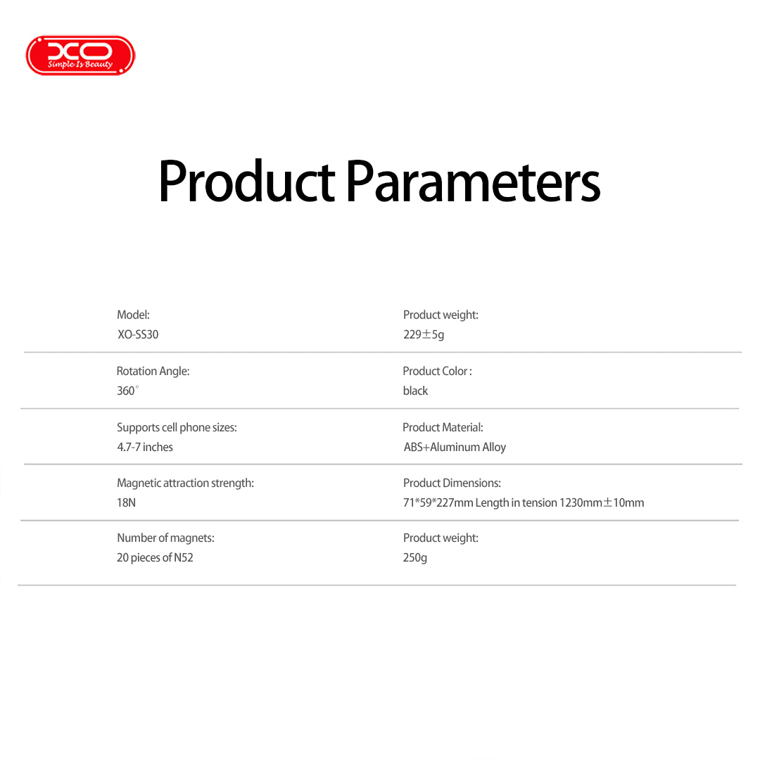 XO SS30 mágneses Bluetooth szelfibot állvánnyal, MagSafe, fekete, 123 cm-4