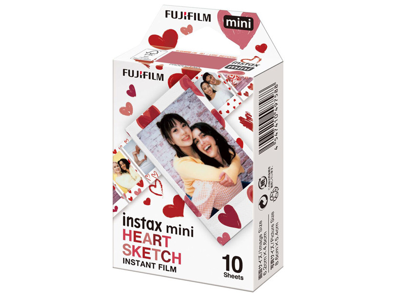 Fujifilm Instax Mini film (10/csomag) Heart Sketch-0