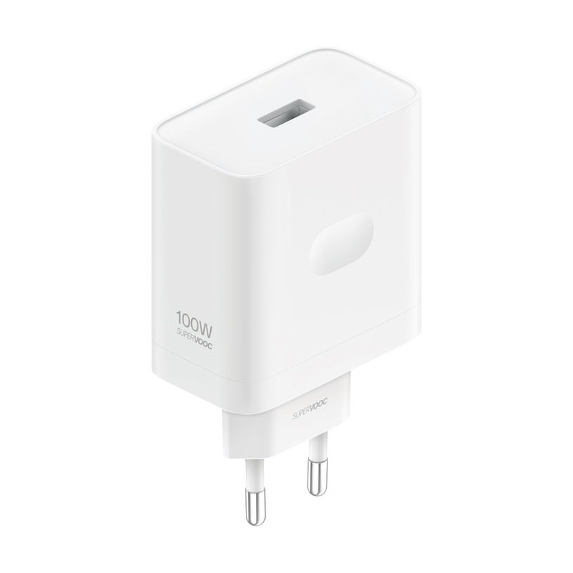Oppo SuperVOOC USB-A 100 W-os hálózati töltőadapter USB-C adatkábel, fehér-0