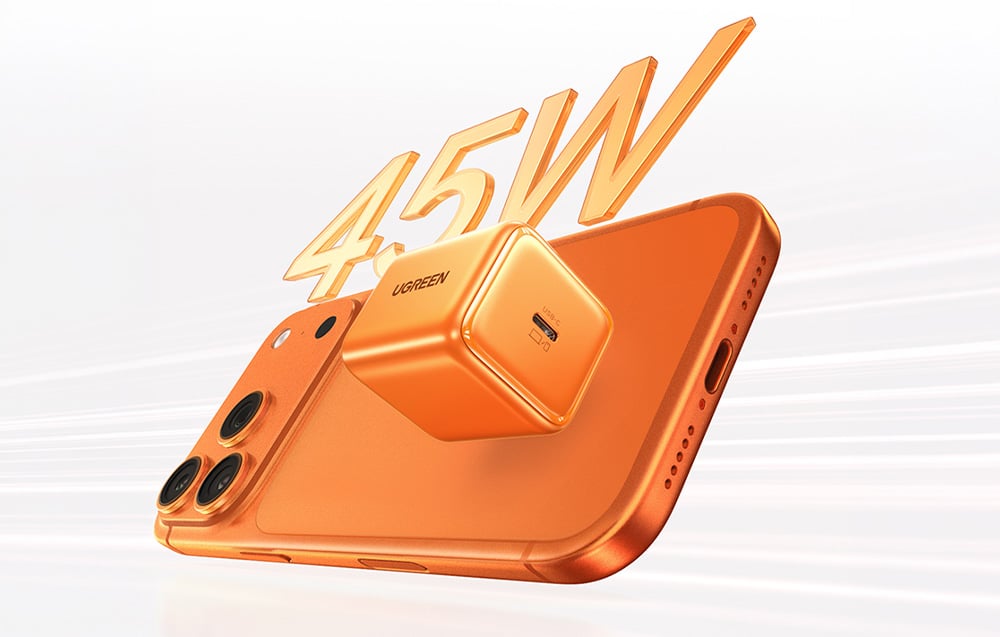 UGREEN X524 Zapix 45 W USB-C GaN töltő, narancssárga-4