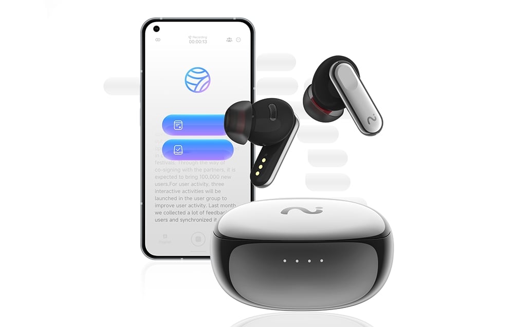 VIAIM Nano+ mesterséges intelligenciás vezeték nélküli fülhallgató, ezüst-9