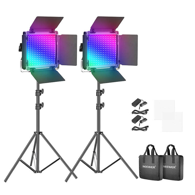 Neewer 660 II PRO RGB LED stúdióvilágítás szett fekete, 2 x 50 W-0