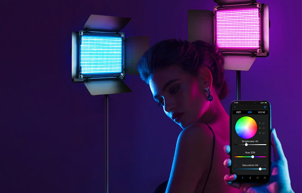Neewer 660 II PRO RGB LED stúdióvilágítás szett fekete, 2 x 50 W-3
