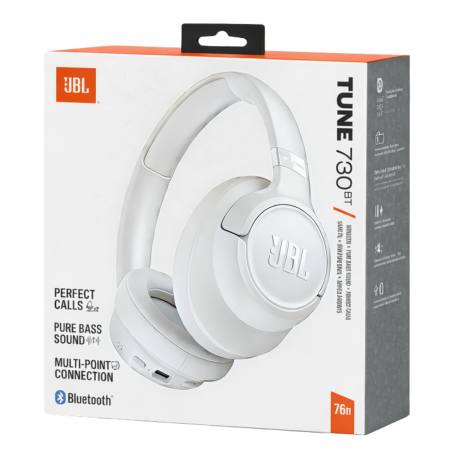 JBL Tune 730BT Bluetooth Vezeték nélküli On-Ear Fejhallgató Fehér EU-4